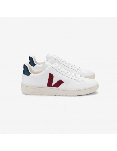 Veja V-12 Cuir Extra Blanc/Marsala/Nautico Pekin les muscles