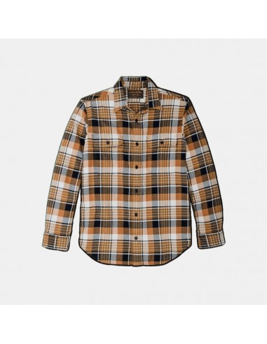 Filson Vintage Flannel Work Shirt Navy Cumin Red à prix réduit toute l'année