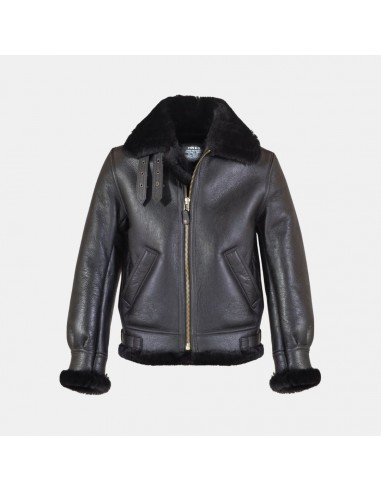 Schott NYC B-3 Bomber Jacket Sheepskin Leather Black Comparez plus de prix