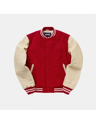 Schott NYC Varsity Jacket LC8705 Red/Beige Economisez 