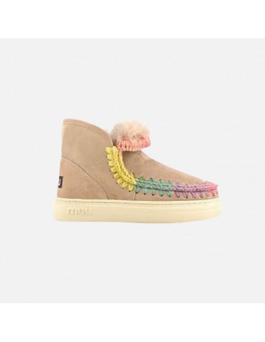 Mou Eskimo Sneaker Bold Rainbow Stitching Camel de France