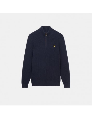 Lyle & Scott Ribbed Quarter Zip Jumper Dark Navy En savoir plus