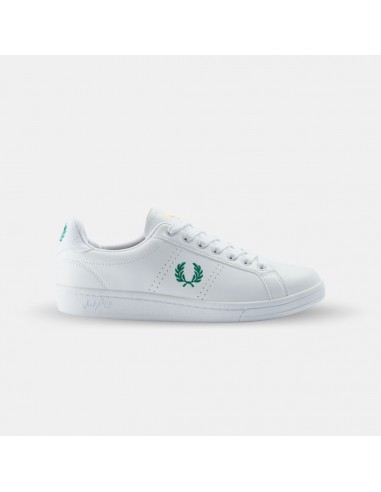 Fred Perry Leather B721 Towelling White Green livraison gratuite