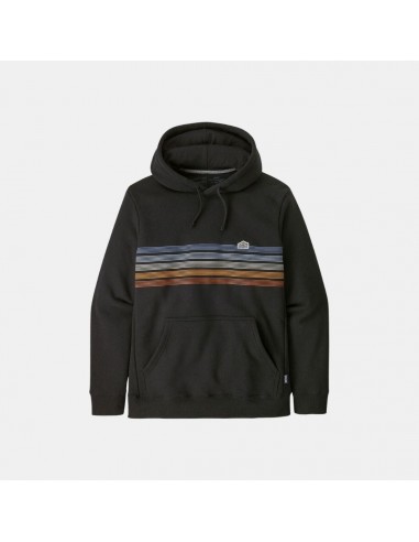 Patagonia Men's Line Logo Ridge Stripe Uprisal Hoodie Black Les magasins à Paris