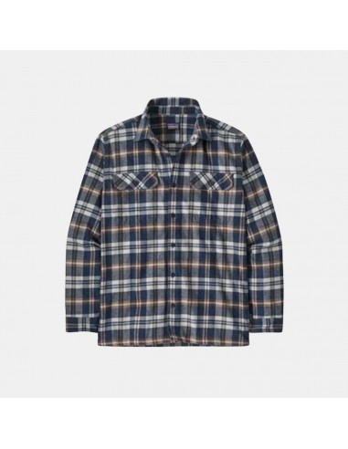 Patagonia Men's Long Sleeved Organic Cotton Midweight Fjord Flannel Shirt Navy Véritable concentré