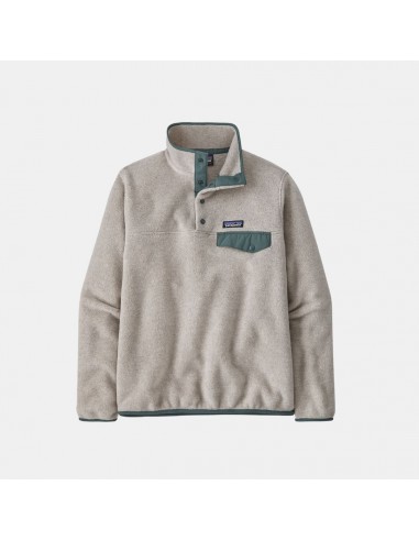 Patagonia Women's Lightweight Synchilla Snap-T Fleece Oatmeal Heather W/Nonveau Green prix pour 