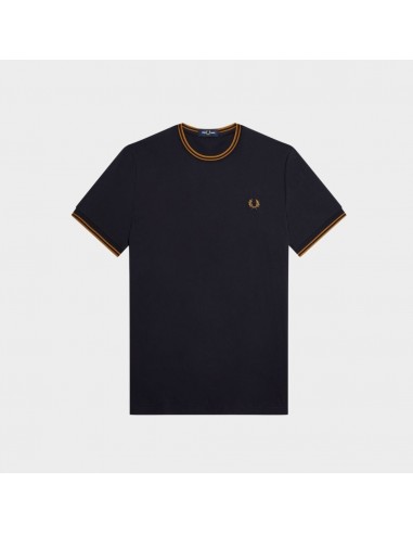 Fred Perry T-Shirt Twin Tipped Navy Dark Caramel Comparez plus de prix