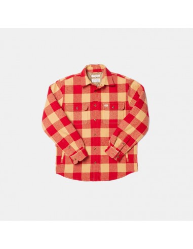 Nudie Jeans Co Glenn Padded Check Shirt Red la colonne vertébrale