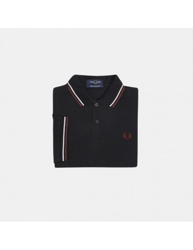 Fred Perry Polo M12 Black/Ecru/Oxblood Comparez et commandez 