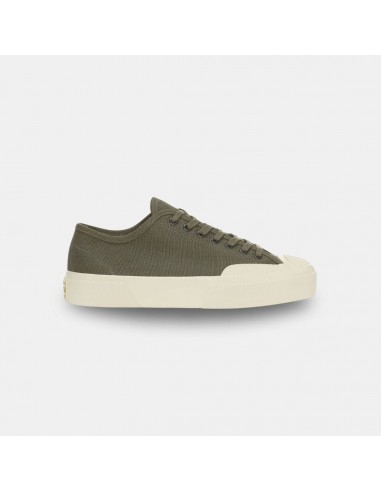 Superga Men's 2432 Works Low Cut Deadstock French Cotton Green Mil Off White en linge