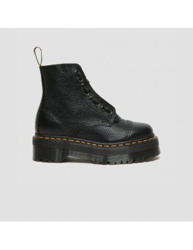 Dr. Martens Sinclair Women's Black Milled Nappa brillant des détails fins