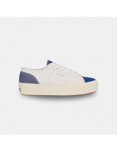 Superga Women's 2740 Platform Reverse Denim Avorio Blue Violet soldes