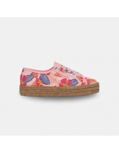 Superga Women's 2730 Rope Hibiscus Flower Print Pink Fuchsia de technologie