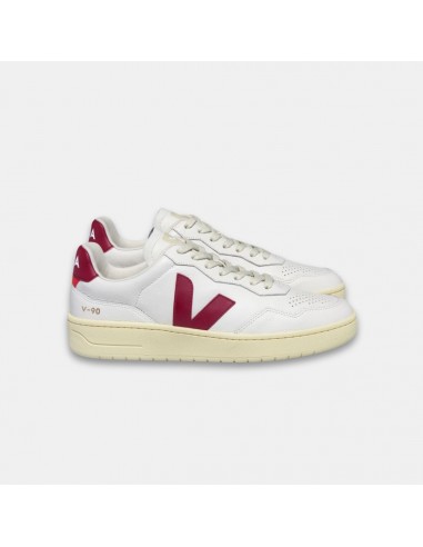 Veja Men's V-90 Leather White White Marsala sur le site 