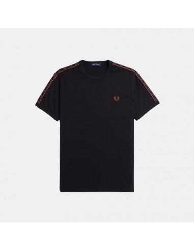 Fred Perry T-Shirt Contrast Ringer Black Whisky Brown d'Europe débarque