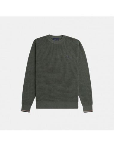 Fred Perry Jersey Waffle Stitch Jumper Field Green votre restaurant rapide dans 