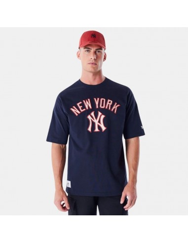 New Era New York Yankees MLB Rib Infill Navy Oversized T-Shirt Livraison rapide